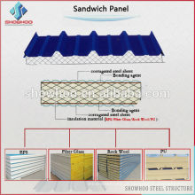 China Qingdao Showhoo EPS / painel em sanduíche de fibra de vidro para oficina e armazém de estrutura de aço